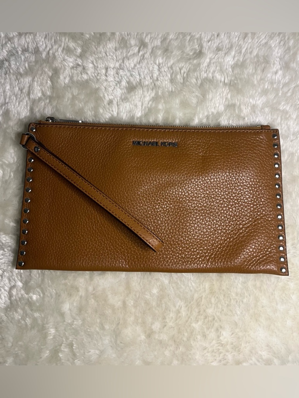 Michael Kors Brown Leather Wristlet/Clutch Bag